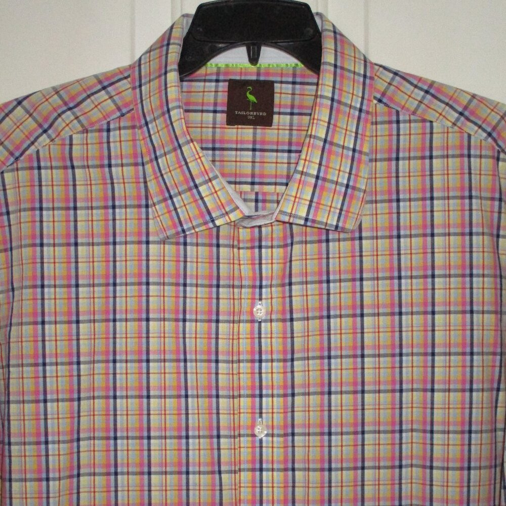 Tailorbyrd Mens L/S Multicolor Cotton Plaid Casual Shirt - Size 21/34 or 3XL